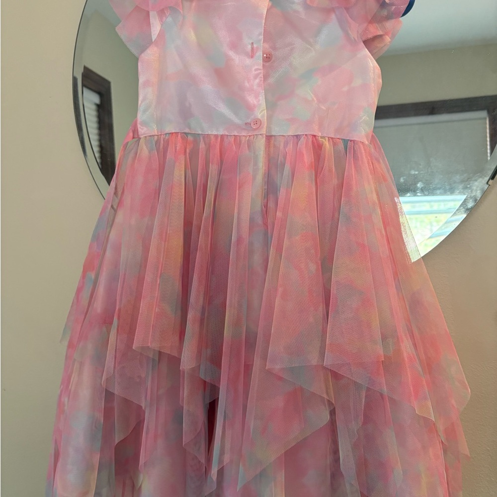 Pink Ruffled Kids Dress - Picture 2 of 2